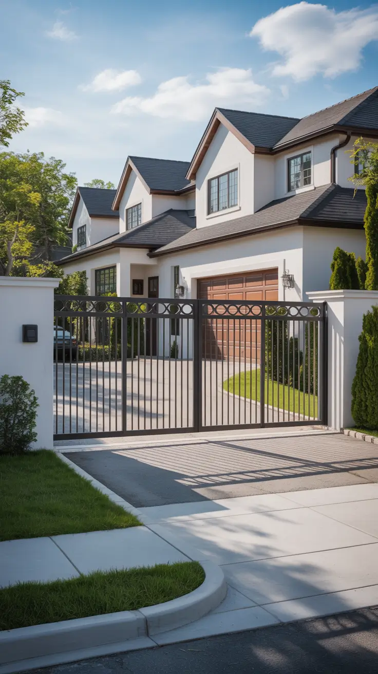 front yard gate ideas 2026 Driveway Gate Concepts That Connect Fence And Garage Doors