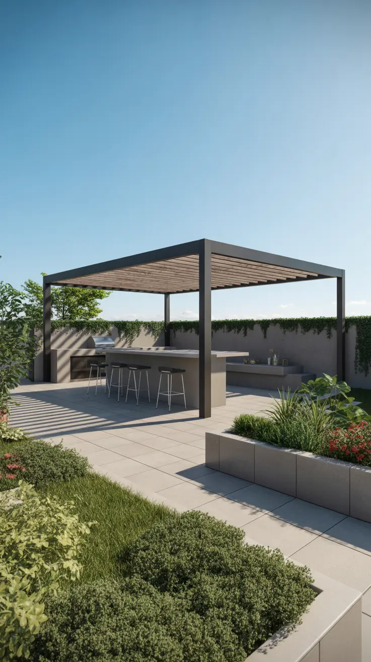 garden barbecue area 2026 Modern Garden Barbecue Area Pergola And Bbq Island Concepts