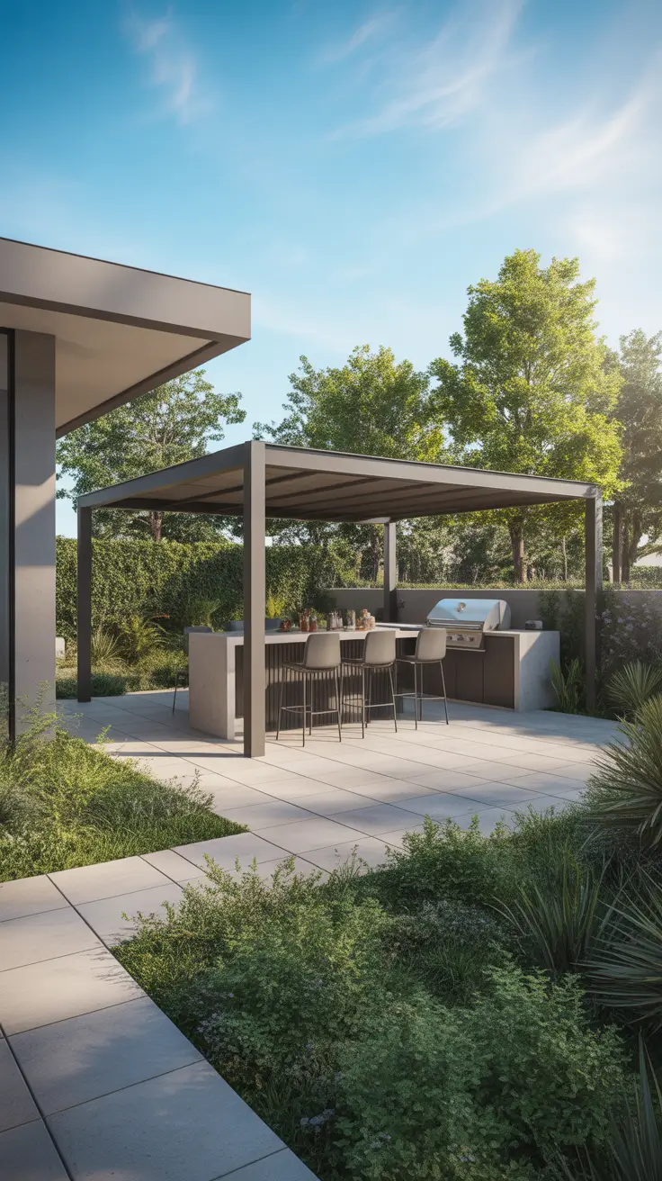 garden barbecue area 2026 Modern Garden Barbecue Area Pergola And Bbq Island Concepts