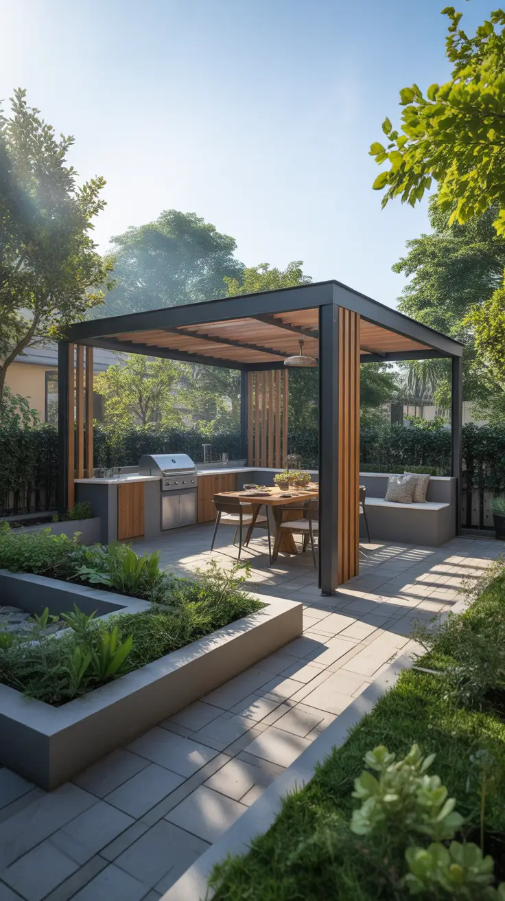 garden barbecue area 2026 Garden Barbecue Area Pergola Concepts With Contemporary Flair