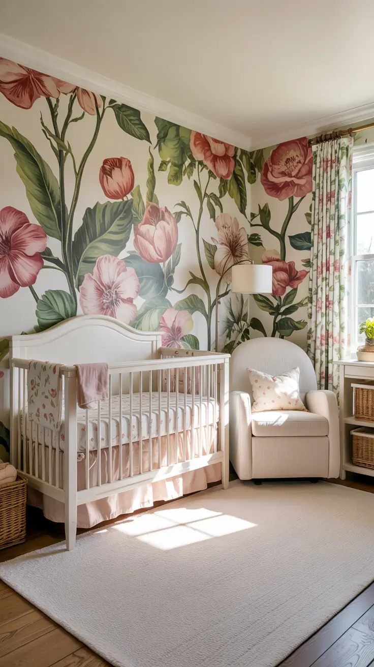 girls nursery ideas 2026 Girls Nursery Ideas Floral With Bold Botanical Statements