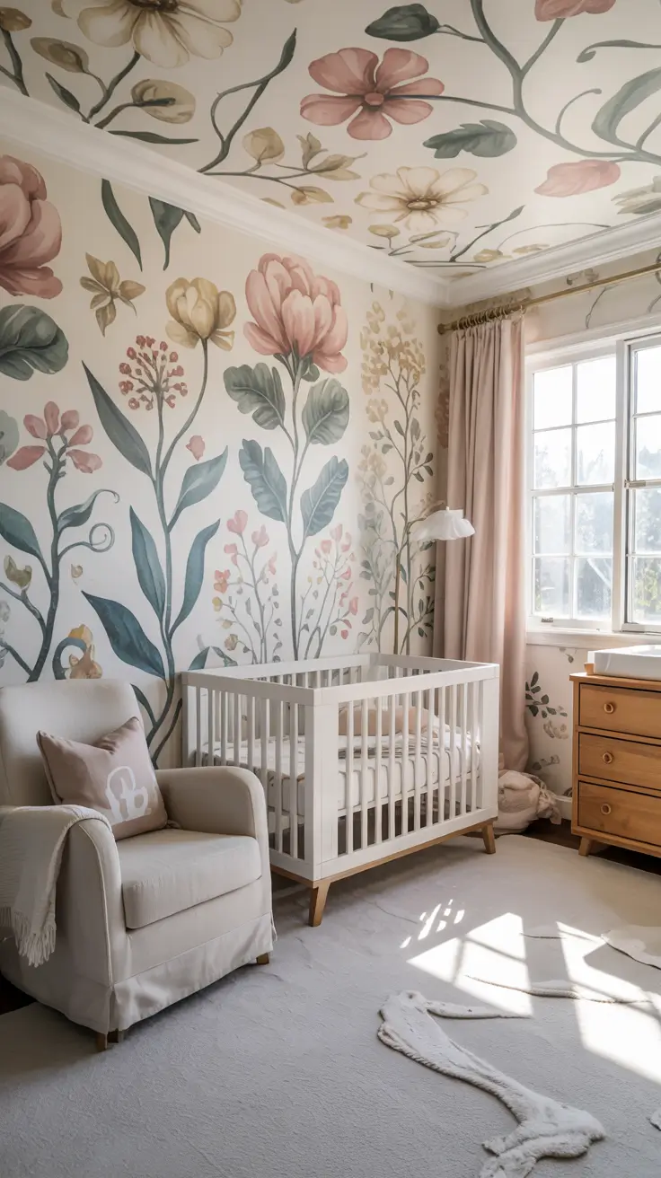girls nursery ideas 2026 Girls Nursery Ideas Floral With Soft Hand-Painted Appeal
