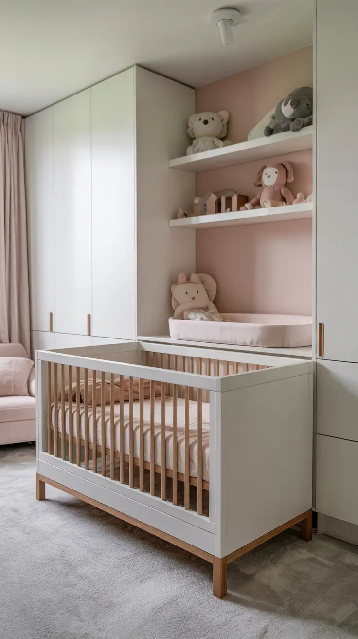 girls nursery ideas 2026 Girls Nursery Ideas Built-In Storage With Clean Modern Lines