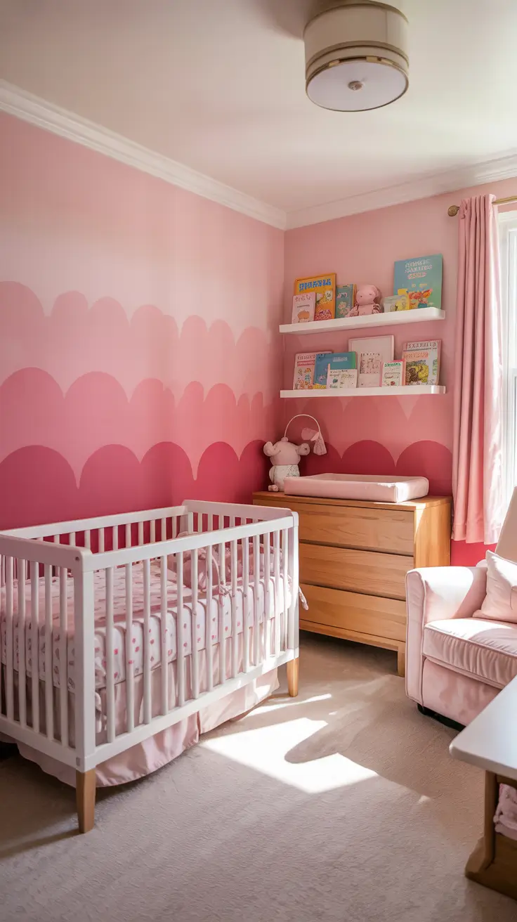 girls nursery ideas 2026 Girls Nursery Ideas Pink Ombre Wall Inspirations