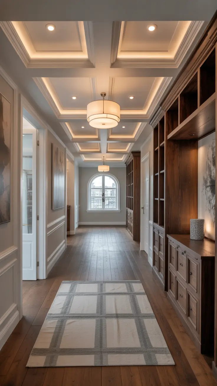 hallway remodel ideas 2026 transitional staircase with classic railings