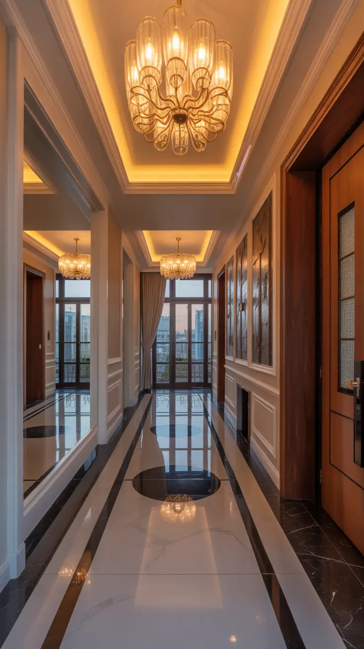 hallway remodel ideas 2026 Luxury Long Hallway Remodel Ideas With Statement Lighting
