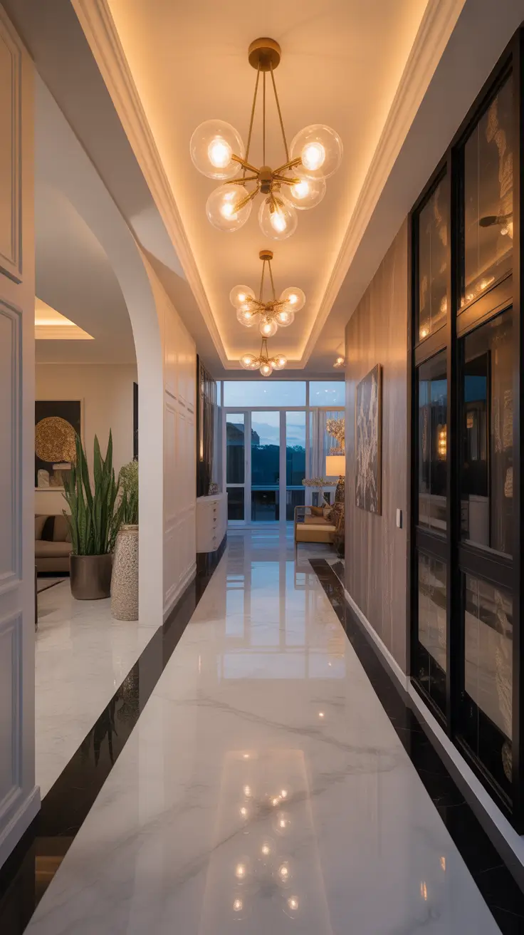 hallway remodel ideas 2026 Luxury Long Hallway Remodel Ideas With Statement Lighting