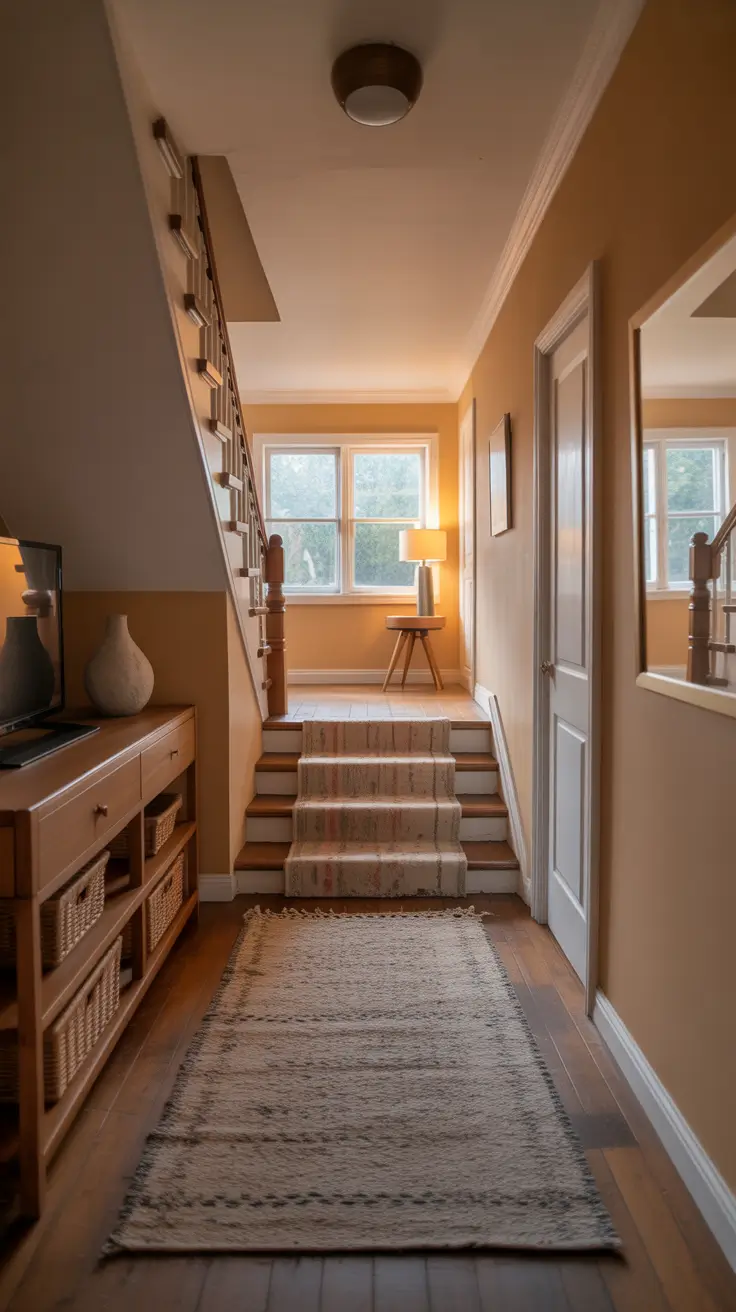 hallway remodel ideas 2026 Cozy Upstairs Hallway Remodel Ideas With Warm Textures