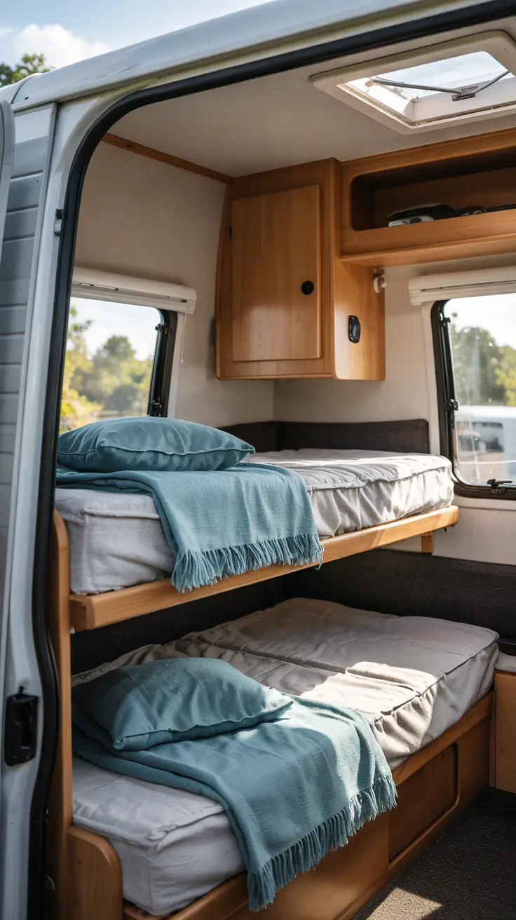 travel trailer remodel kids room with foldable bunk designs