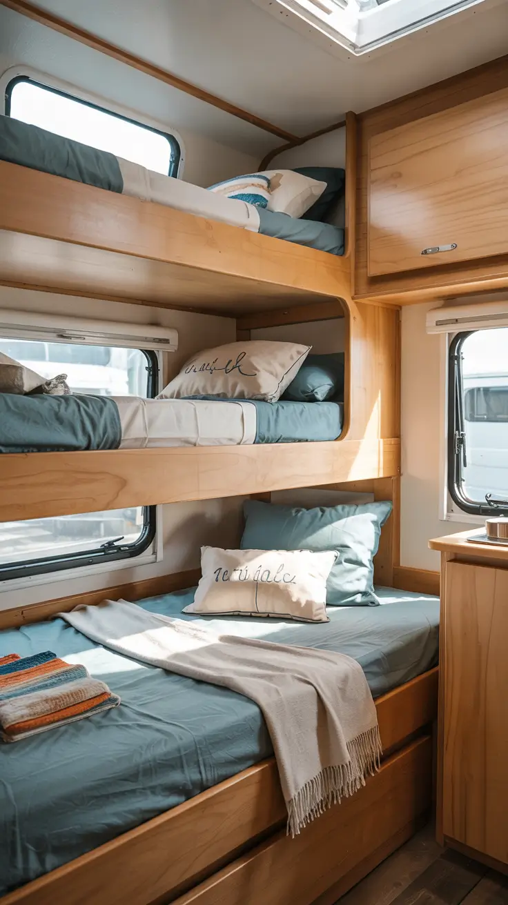 compact rv bunk bed remodel for families with multiple kids