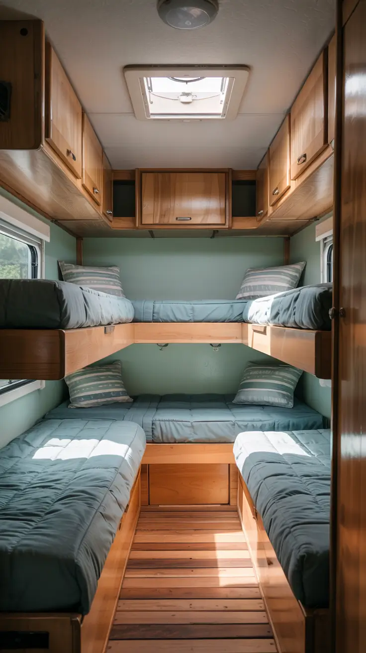 compact rv bunk bed remodel for families with multiple kids