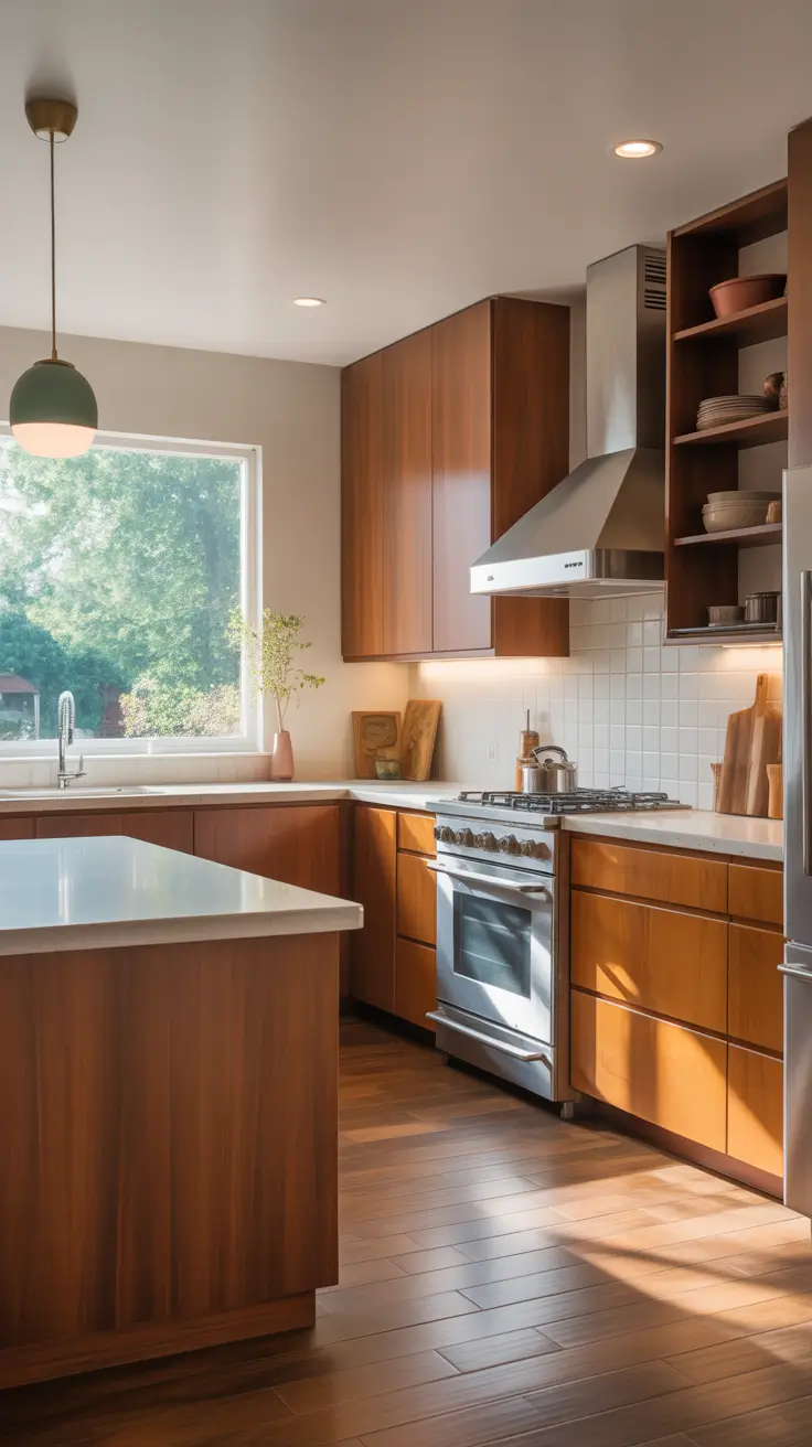 kitchen remodel ideas 2026 Kitchen Remodel Ideas Mid Century Modern With Warm Wood Cabinets