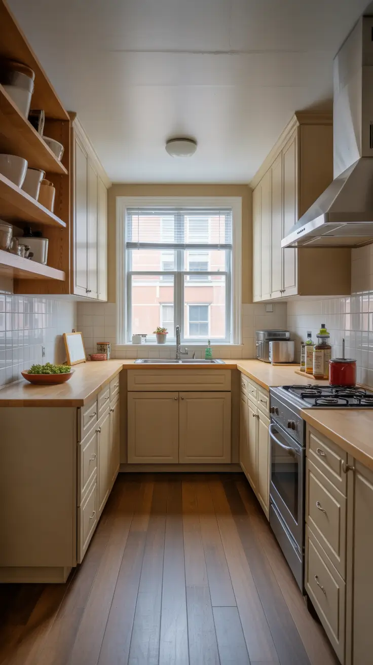 kitchen remodel ideas 2026 Kitchen Remodel Ideas Small Galley Layout With Classic Cream Cabinets