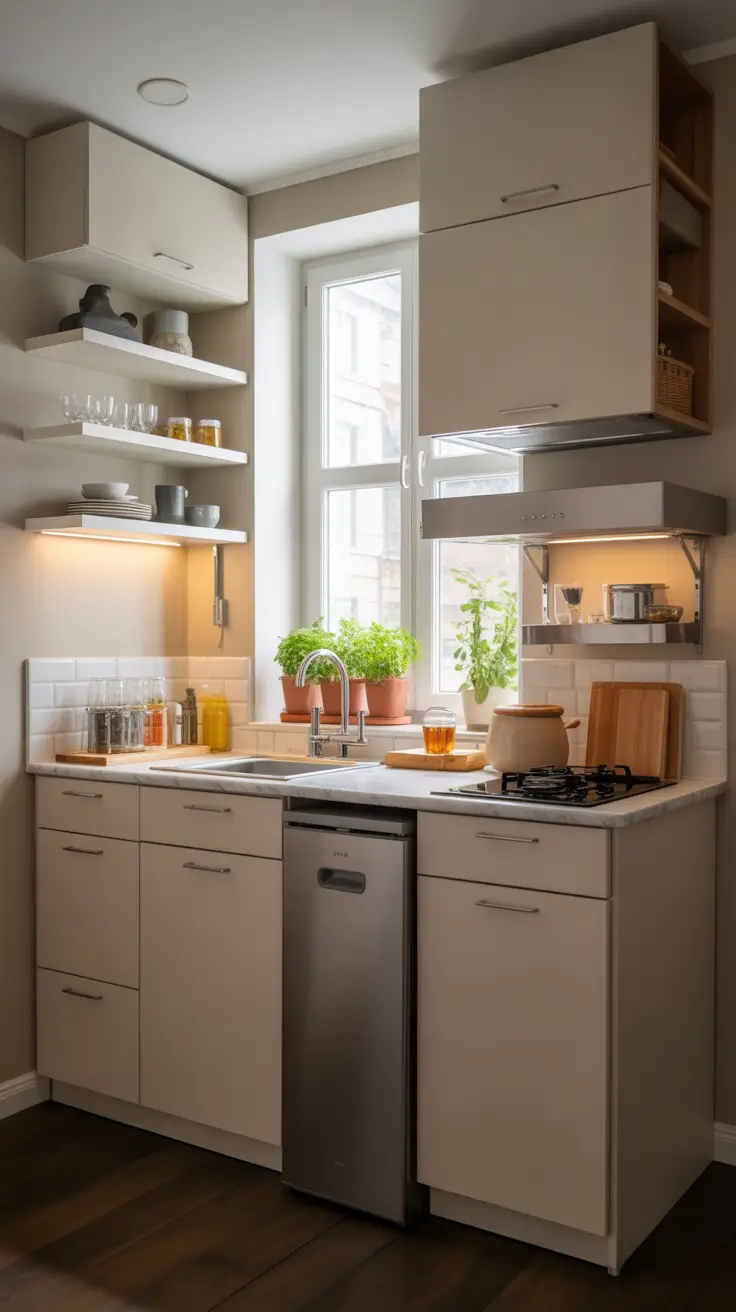 kitchen remodel ideas 2026 Kitchen Remodel Ideas Small Apartment Kitchen With Open Shelving Storage