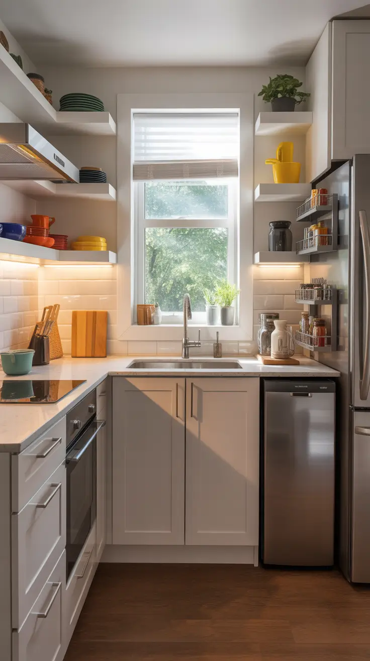 kitchen remodel ideas 2026 Kitchen Remodel Ideas Small Apartment Kitchen With Open Shelving Storage