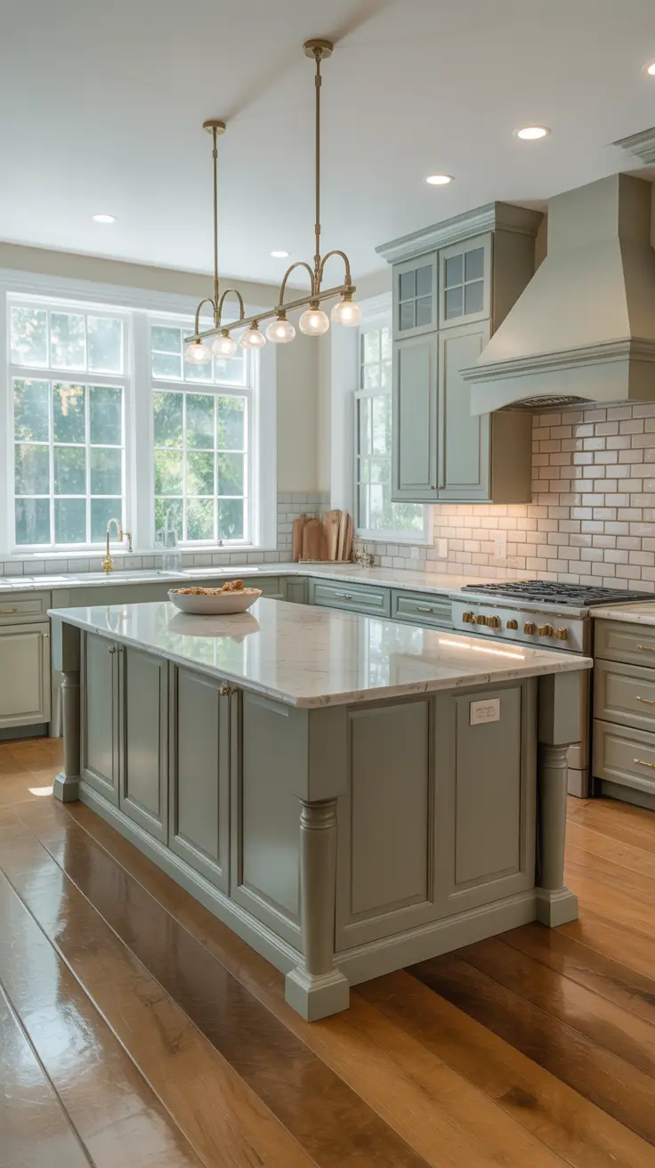 kitchen remodel ideas 2026 Kitchen Remodel Ideas 2026 With A Soft Sage Island And Warm Brass Details