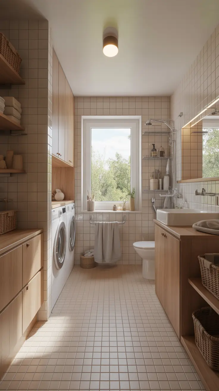 laundry room remodel ideas 2026 Bathroom Combo Layout That Feels Clean And Spacious