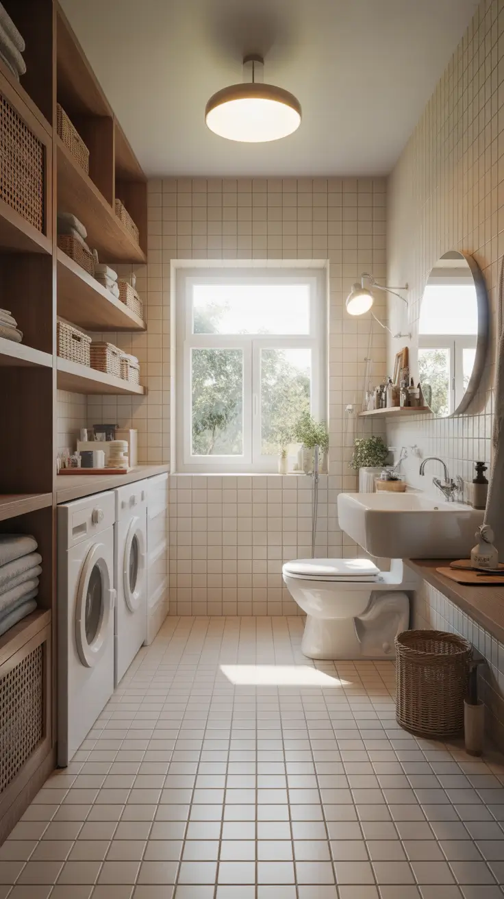 laundry room remodel ideas 2026 Bathroom Laundry Combo Remodel Layout