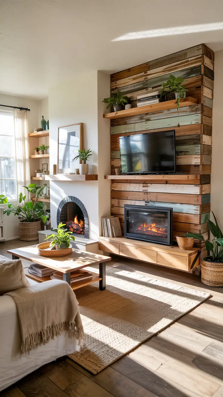 Living Room Tv Wall Ideas Diy Projects And Fire Places Diy Fireplace