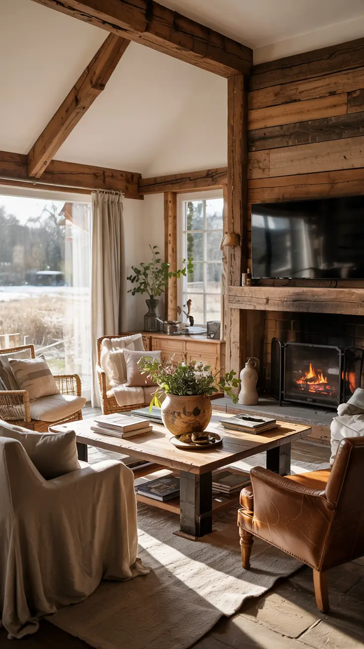 Living Room Tv Wall Ideas Rustic Charm For Country And Cottage Homes