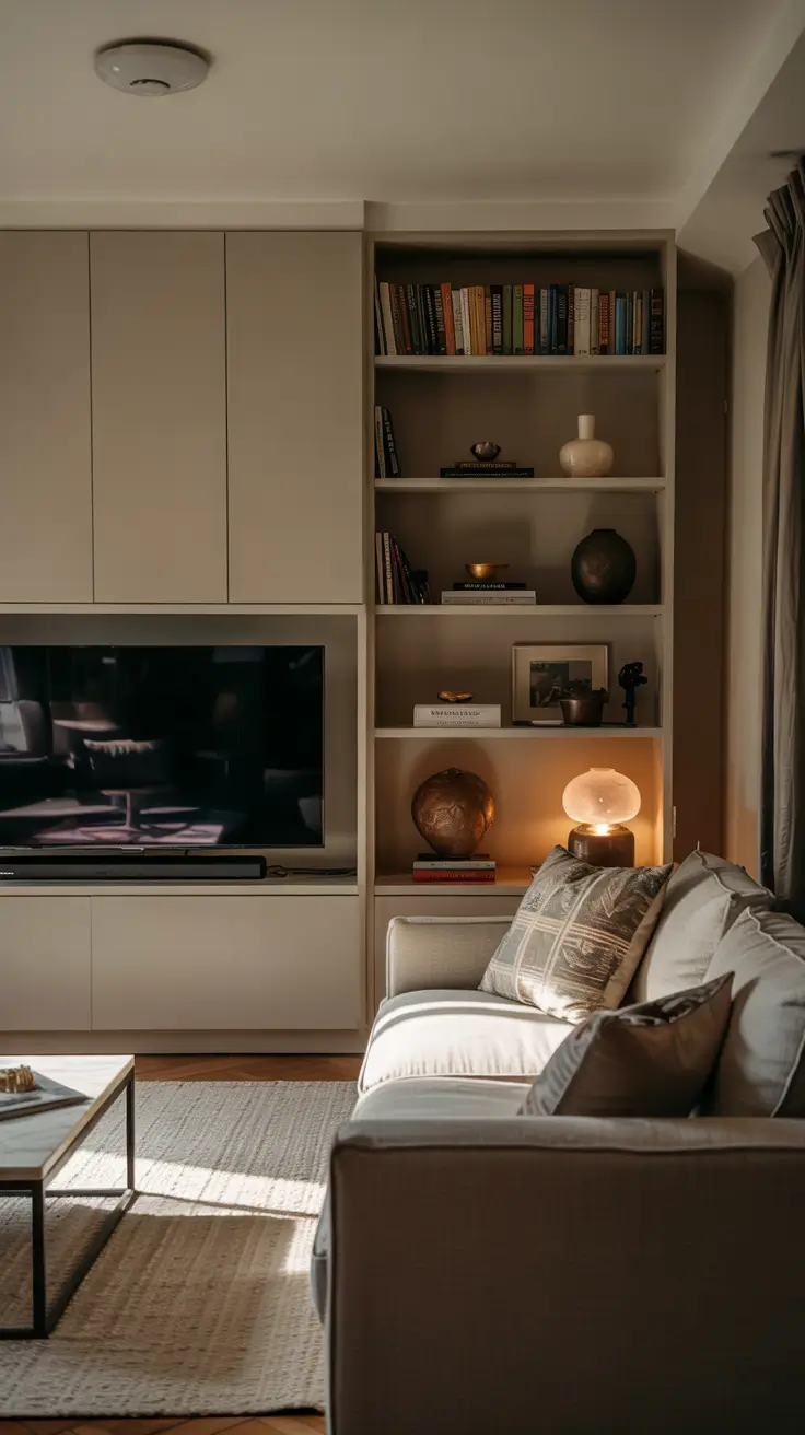 Living Room Tv Wall Ideas Built In Shelves For Cozy Reading Corners