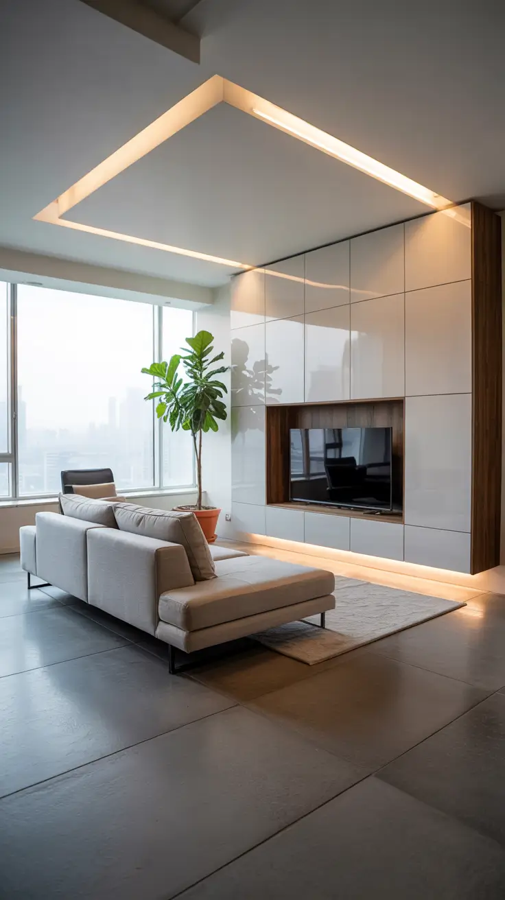 Living Room Tv Wall Ideas Contemporary Minimal With Statement Lighting