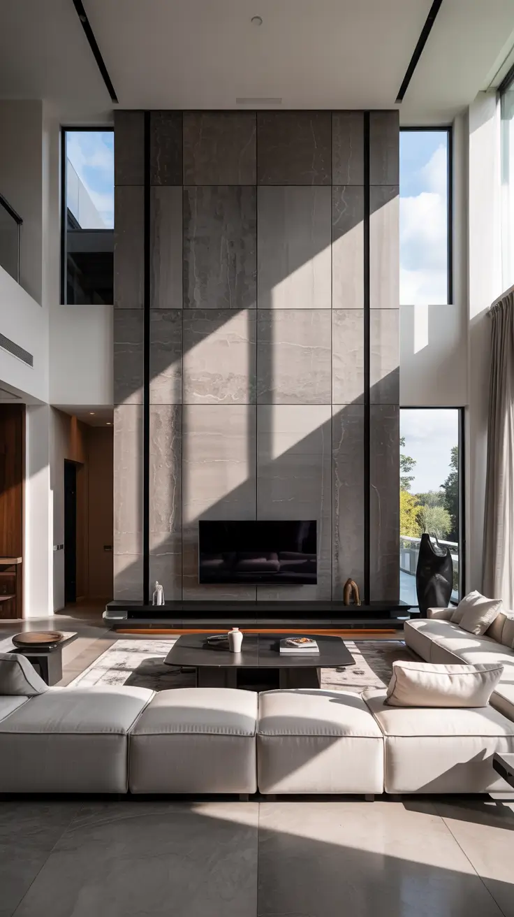 Living Room Tv Wall Ideas Double Height Walls With Architectural Impact