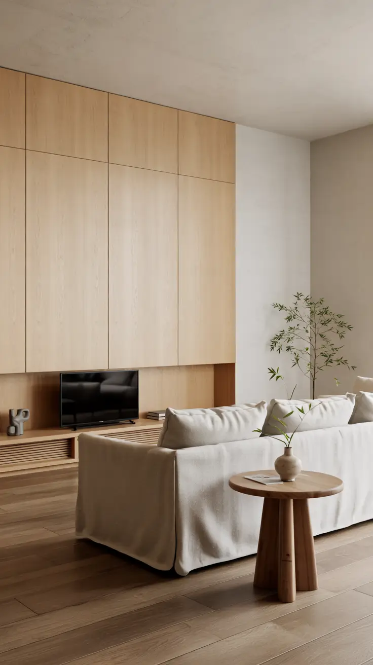 living room tv wall ideas 2026 03 – Living Room Tv Wall Ideas Minimalist Inspired By Japandi Design