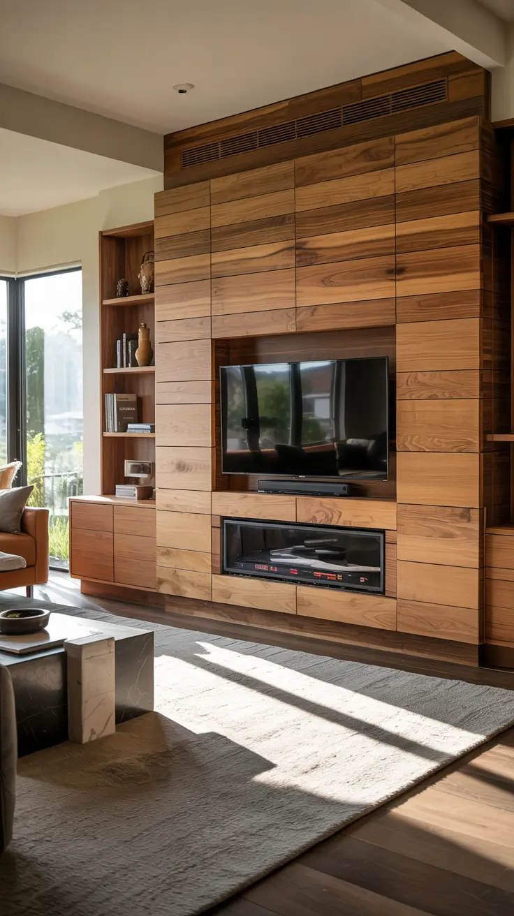 Living Room Tv Wall Ideas Wood Panel For Warm Contemporary Spaces