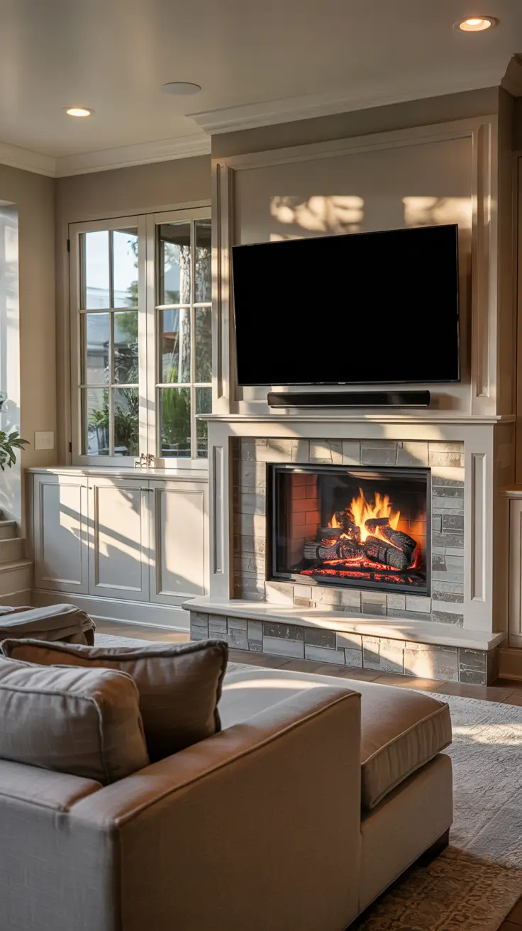 Living Room Tv Wall Ideas With Fireplace And Fire Places Built Ins