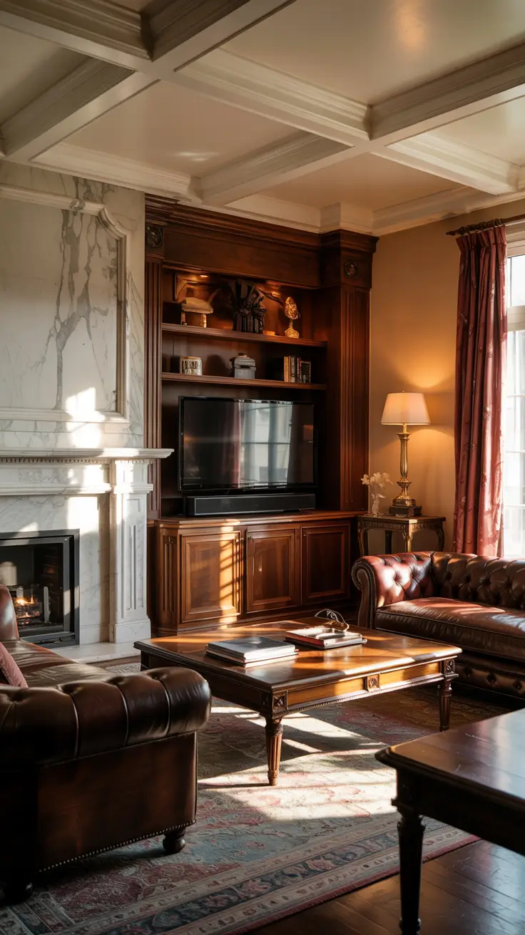 Living Room Tv Wall Ideas Traditional With Elegant Fireplace Details