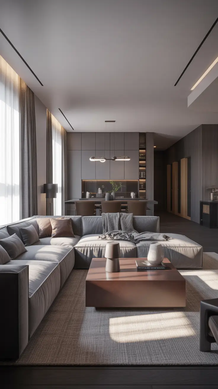 luxury living room ideas 2026 Classy Modern Living Room Concepts With Grey And Brown Accents