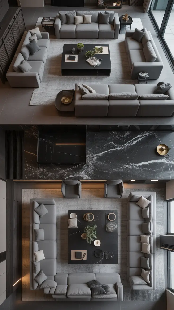 luxury living room ideas 2026 Symmetrical Modern Luxury Living Room Ideas With Statement Marble