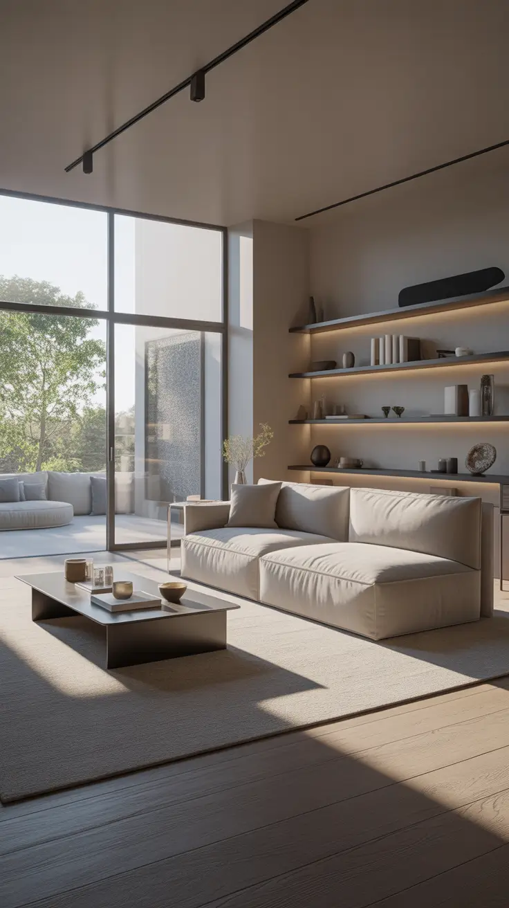 luxury living room ideas 2026 Warm Minimalist Luxury Living Room Ideas With Soft Architectural Lines