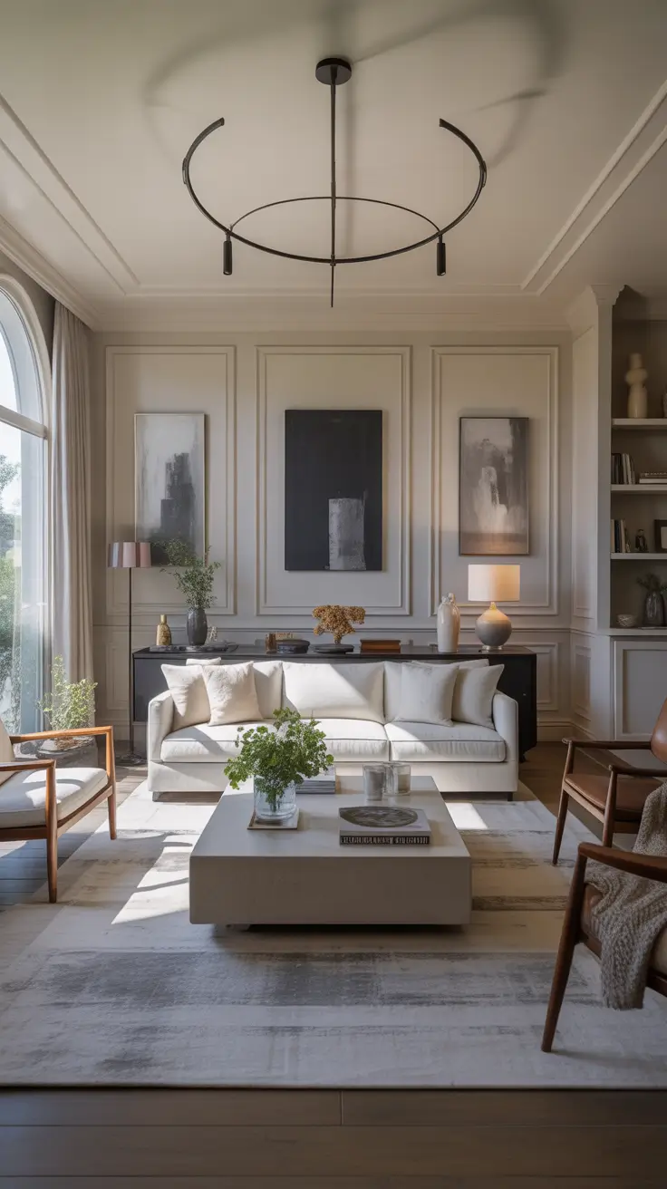 luxury living room ideas 2026 Sculpted Neoclassical Modern Luxury Living Room Ideas With Architectural Detail