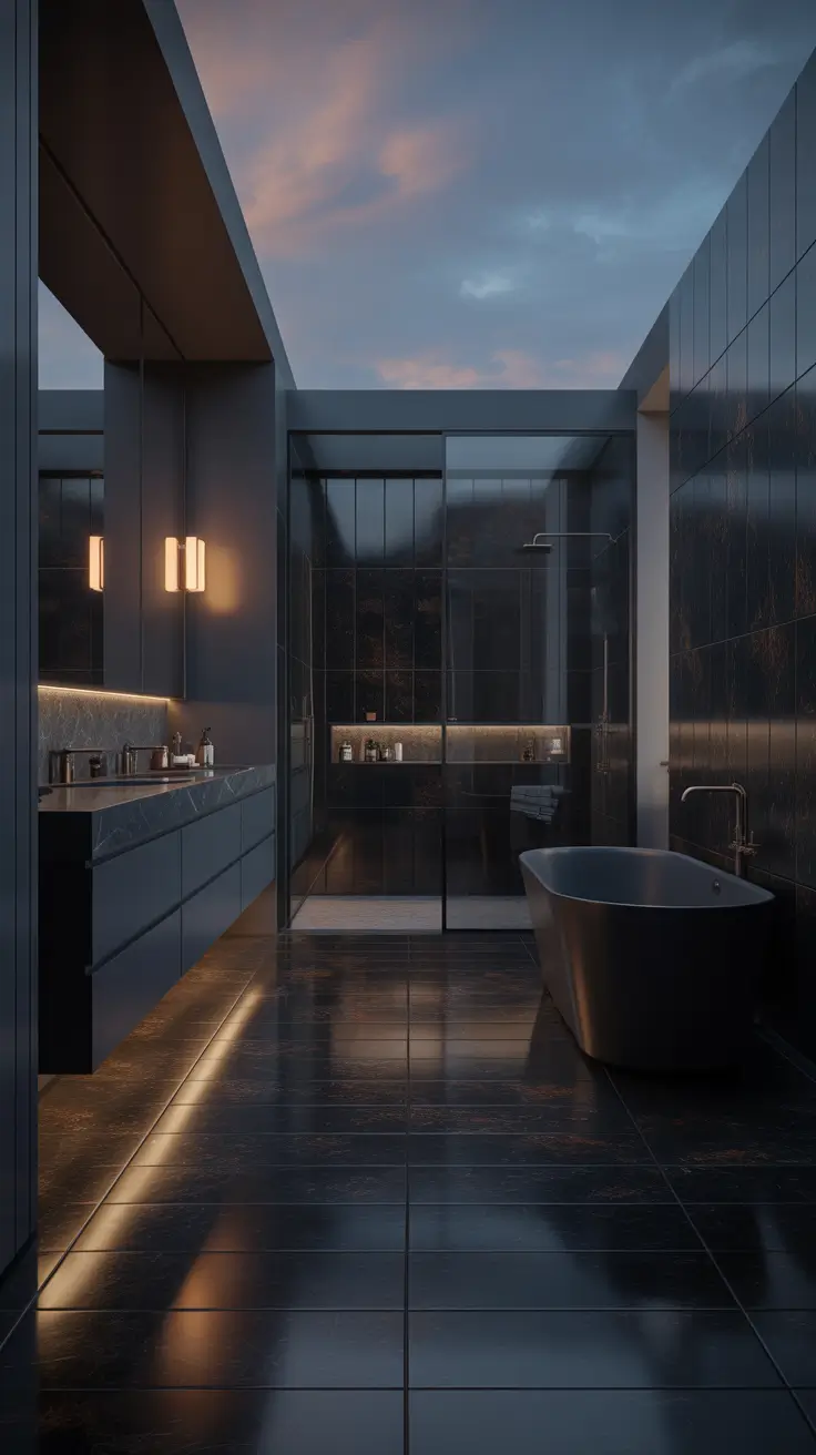 master bathroom ideas 2026 Dramatic Dark Palettes In Master Bathrooms Luxury Modern Concepts
