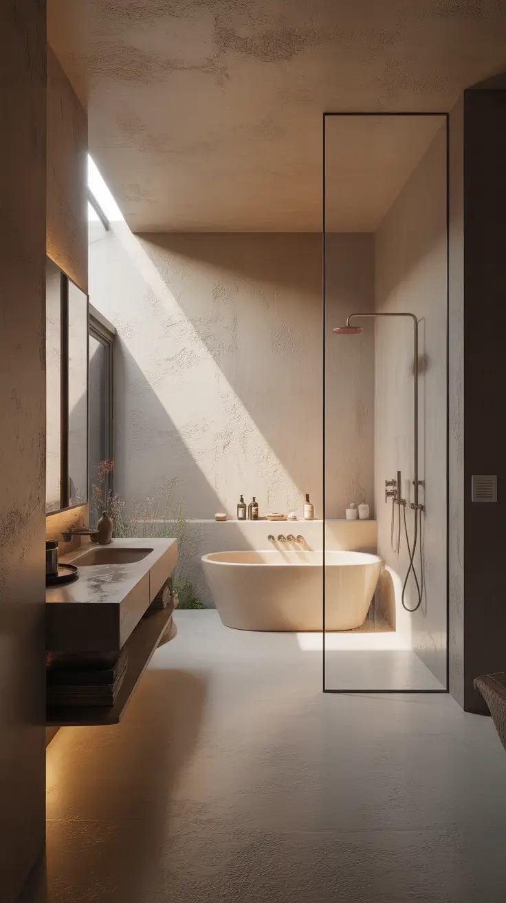 master bathroom ideas 2026 Textured Wall Finishes Elevating Master Bathrooms Decorations