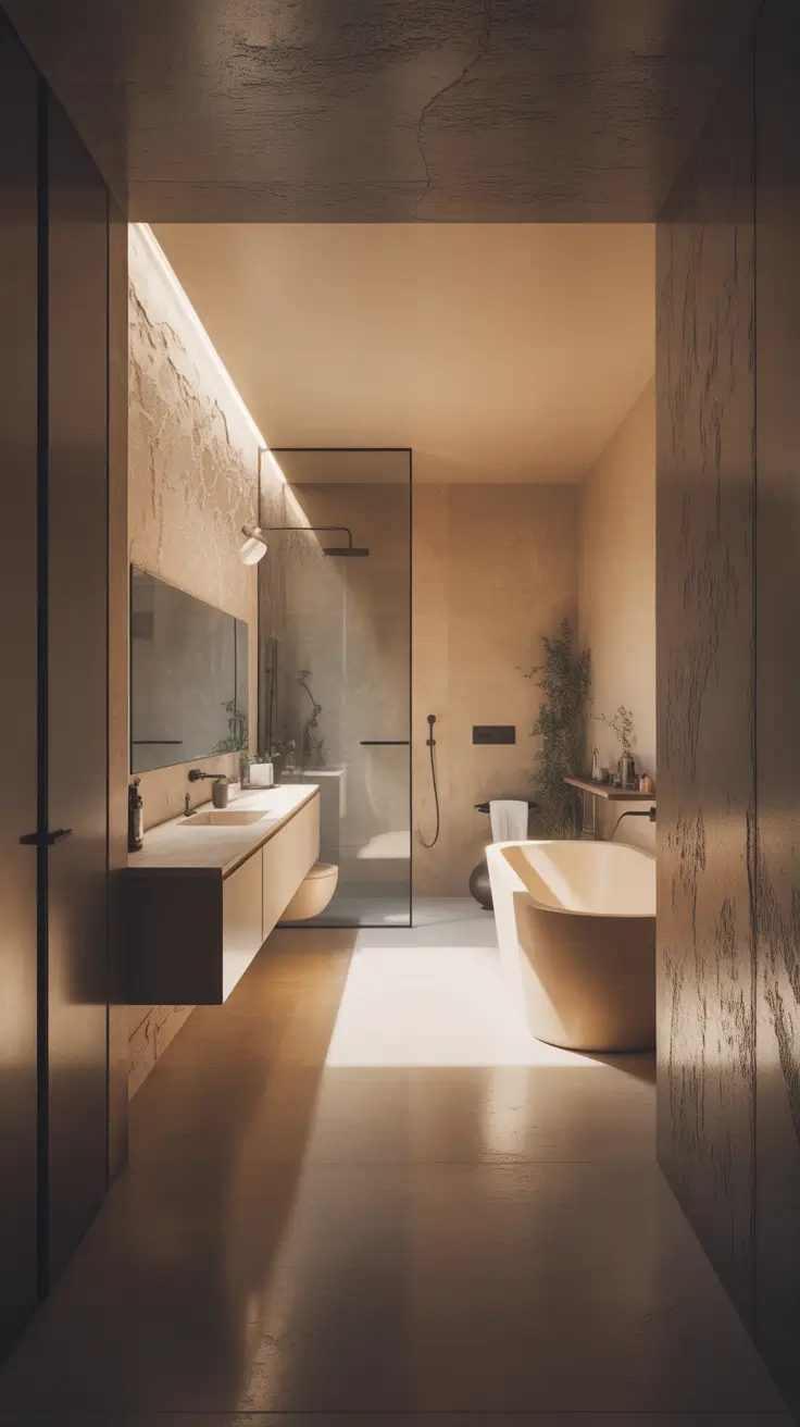 master bathroom ideas 2026 Textured Wall Finishes Elevating Master Bathrooms Decorations