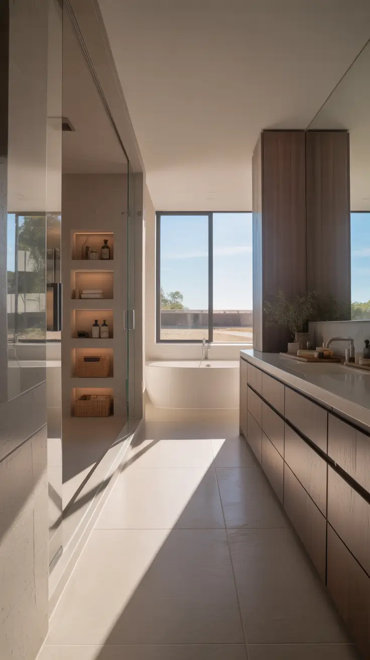 master bathroom ideas 2026 Built-In Niche Shelving for Elevated Master Bathrooms Decorations