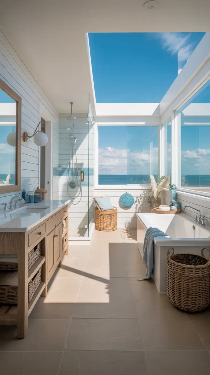 master bathroom ideas 2026 Coastal-Inspired Master Bathrooms Decorations With Panoramic Views