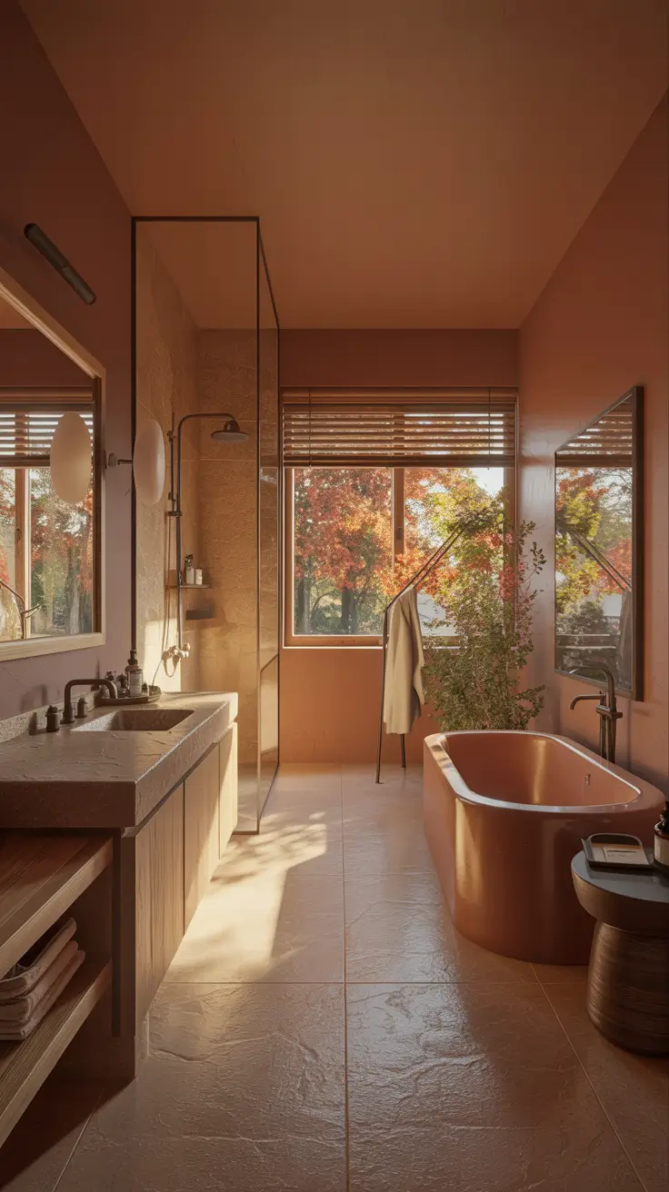 master bathroom ideas 2026 Warm Terracotta Tones Redefining Master Bathrooms Decorations