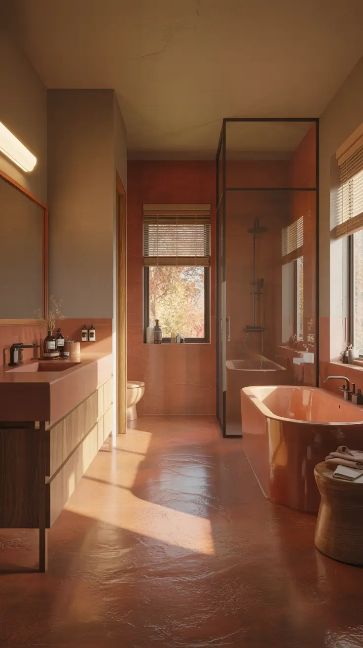 master bathroom ideas 2026 Warm Terracotta Tones Redefining Master Bathrooms Decorations