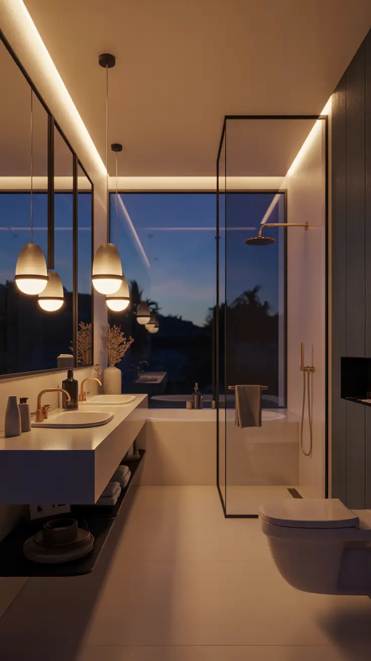 master bathroom ideas 2026 Elevated Master Bathrooms Decorations With Artistic Lighting