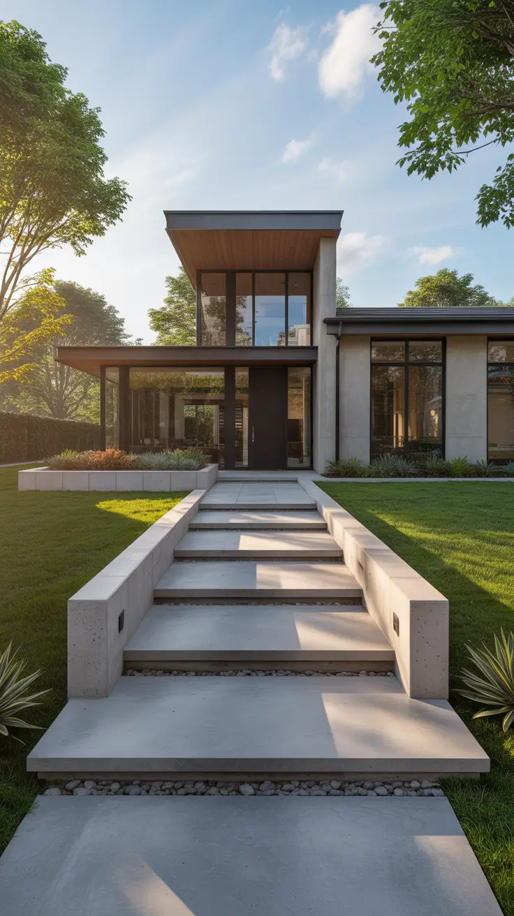 modern front yard 2026 Modern Front Yard Entrance Designs That Set The Tone