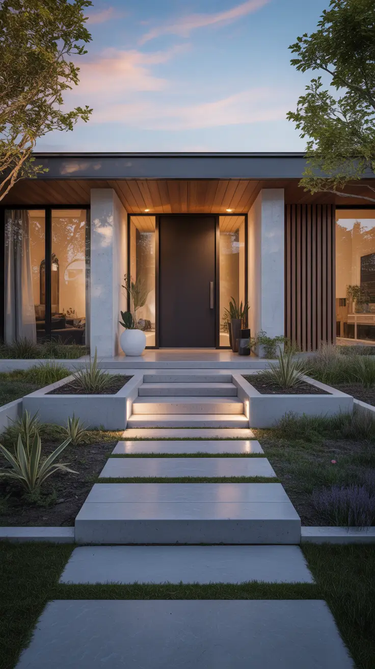 modern front yard 2026 Modern Front Yard Entrance Designs That Set The Tone