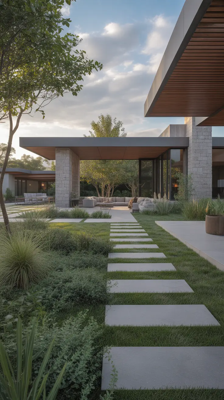 modern front yard 2026 Modern Front Yard Landscape Balancing Greenery And Structure