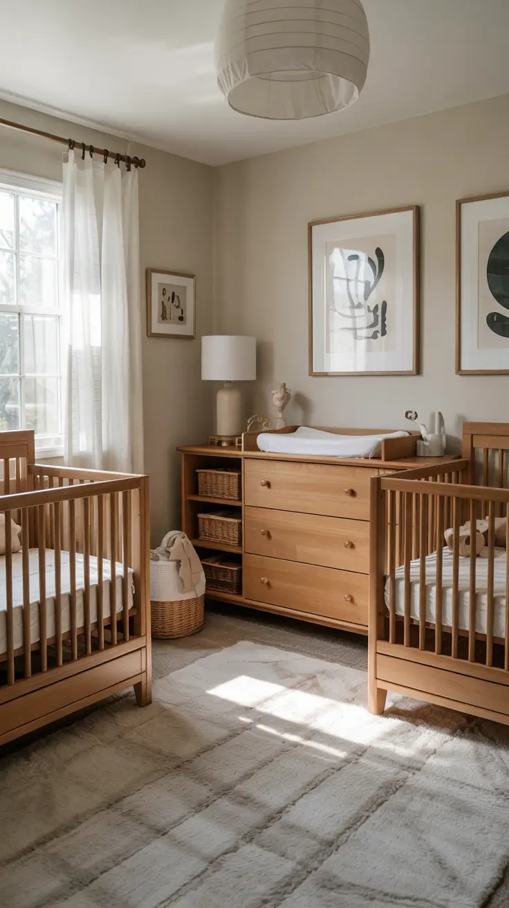 nursery ideas 2026 Twin Nursery Ideas Neutral With Matching Cribs