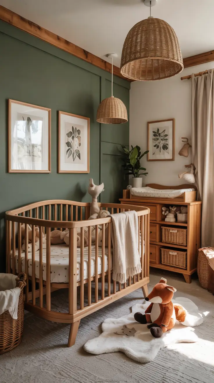 nursery ideas 2026 Moody Green Nursery Ideas With Botanical Depth