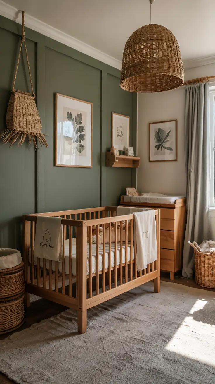nursery ideas 2026 Moody Green Nursery Ideas With Botanical Depth