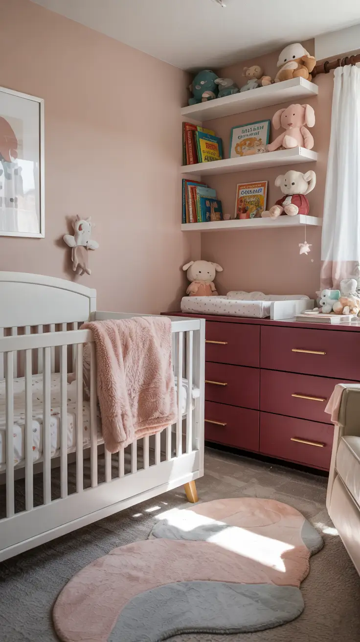 nursery ideas 2026 Blush Modern Nursery Ideas Girl With Soft Graphic Art